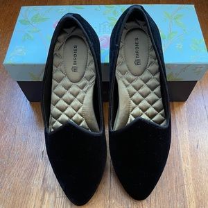 Birdies Heron Black Velvet Flats